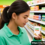 Home 14 식자재 원산지 정보 확인 - **Prompt 1: Decoding the Label in a Supermarket Aisle**
A detailed, realistic photograph capturi...