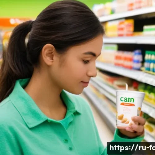 Home 26 식자재 원산지 정보 확인 - **Prompt 1: Decoding the Label in a Supermarket Aisle**
A detailed, realistic photograph capturi...