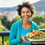 Home 19 식물성 식자재의 장점 - **Prompt:** A vibrant, healthy-looking young woman in her late 20s or early 30s, dressed in comforta...